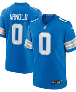 Terrion Arnold 0 Detroit Lions Player Game Men Jersey - Blue JS7324 nicesnker