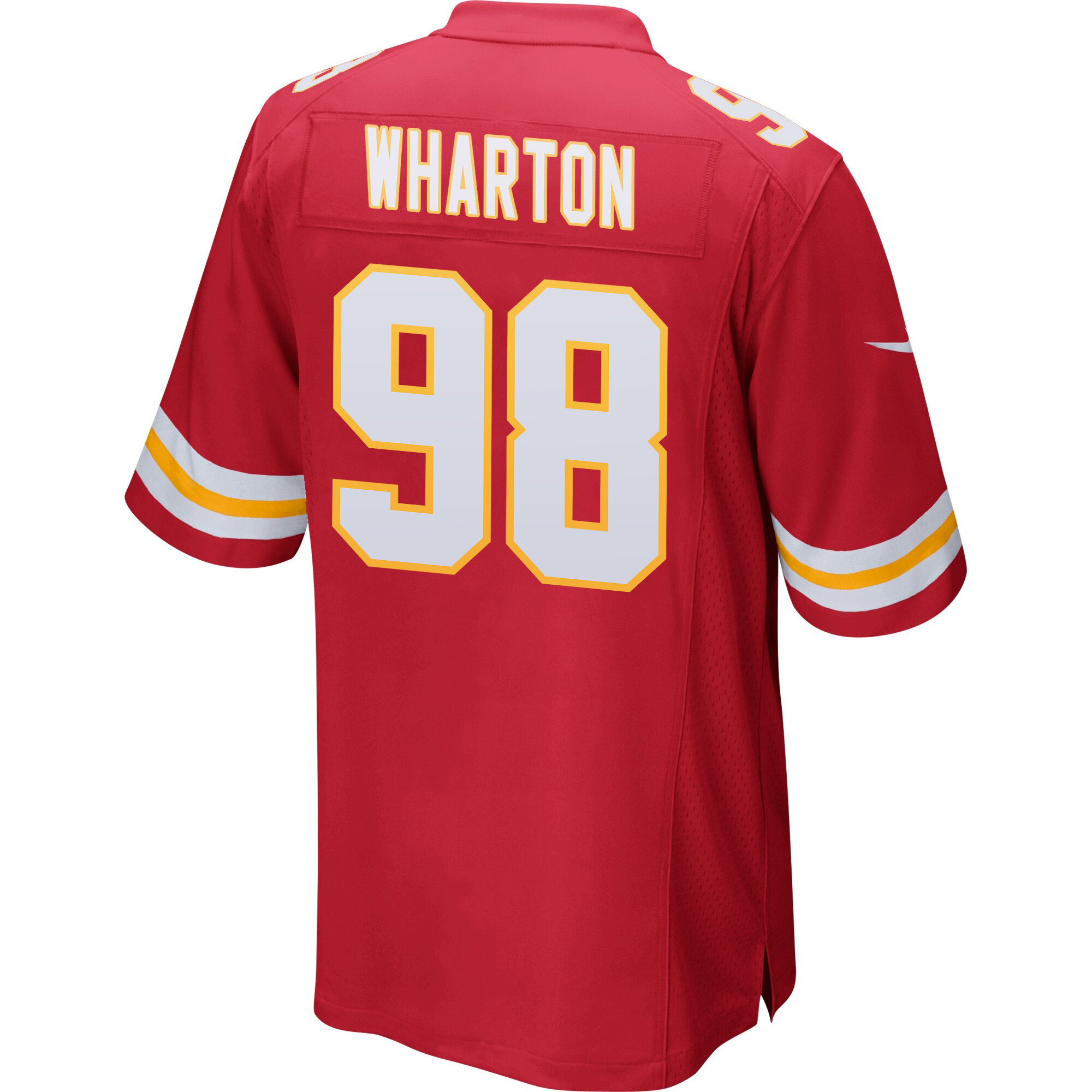 Tershawn Wharton 98 Kansas City Chiefs AFC Champions Patch Game Men Jersey - Red JS7746 nicesnker - Image 3