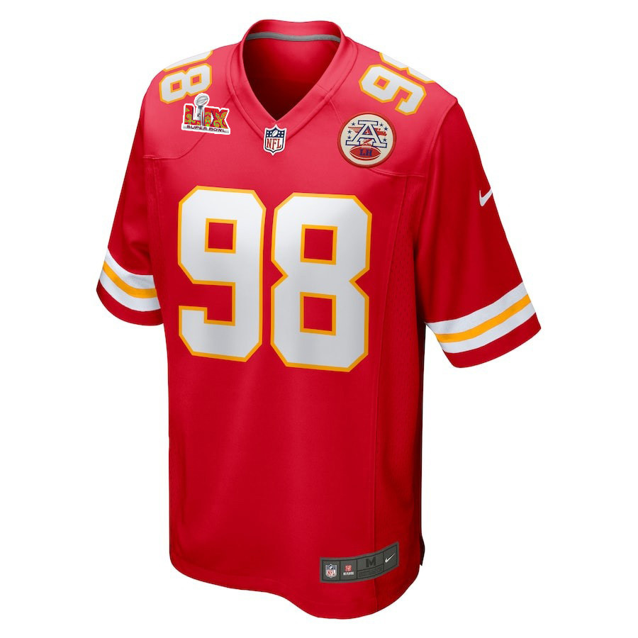 Tershawn Wharton #98 Kansas City Chiefs Super Bowl LIX Jersey - Men's - Red JS1349 nicesnker - Image 2
