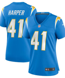 Thomas Harper 41 Los Angeles Chargers Women's Game Jersey - Powder Blue JS4931 nicesnker
