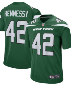 Thomas Hennessy 42 New York Jets Men Game Jersey - Gotham Green JS4102 nicesnker