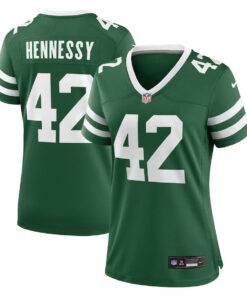 Thomas Hennessy 42 New York Jets Women's Team Game Jersey - Legacy Green JS4838 nicesnker
