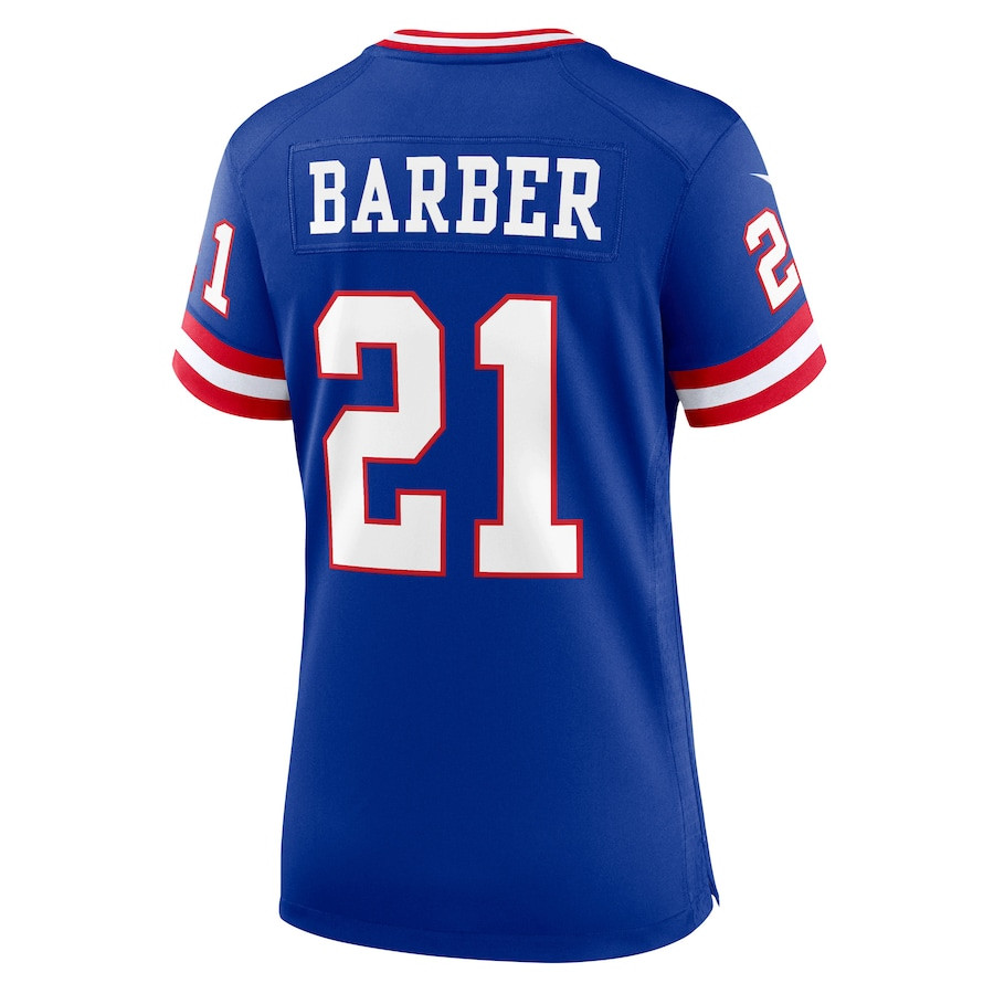Tiki Barber 21 New York Giants Women Classic Retired Game Jersey - Royal JS8176 nicesnker - Image 3