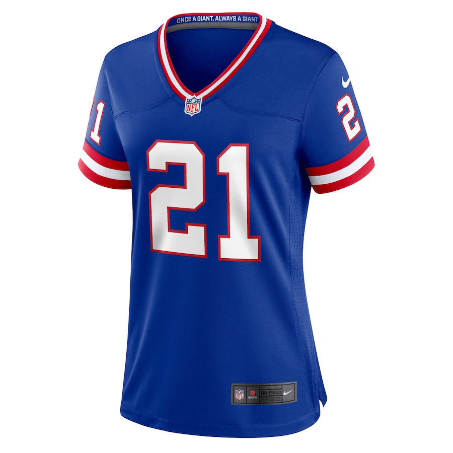Tiki Barber 21 New York Giants Women Classic Retired Game Jersey - Royal JS8176 nicesnker - Image 2