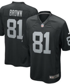 Tim Brown 81 Las Vegas Raiders Men Game Retired Jersey - Black JS6579 nicesnker