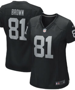 Tim Brown 81 Las Vegas Raiders Women Game Retired Jersey - Black JS4799 nicesnker