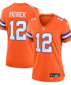 Tim Patrick 12 Denver Broncos Women's Mile High Collection 1977 Throwback Player Game Jersey - Orange JS3996 nicesnker
