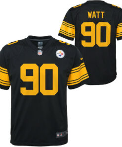 T.J. Watt 90 Pittsburgh Steelers YOUTH Game Jersey - Black JS3905 nicesnker