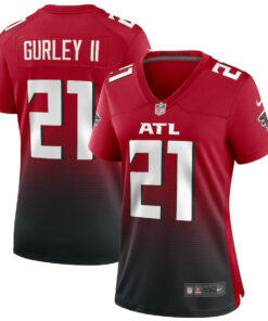 Todd Gurley II 21 Atlanta Falcons Women 2nd Alternate Game Jersey - Red JS5261 nicesnker