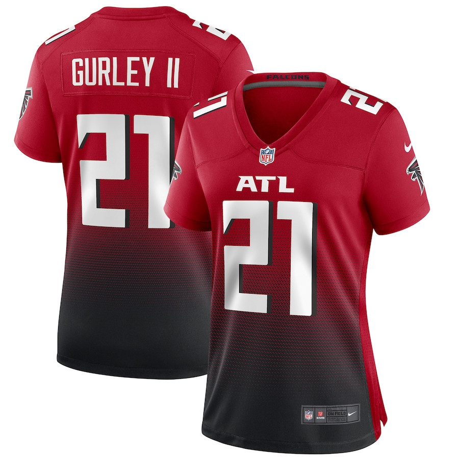 Todd Gurley II 21 Atlanta Falcons Women 2nd Alternate Game Jersey - Red JS5261 nicesnker