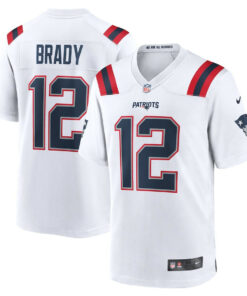 Tom Brady 12 New England Patriots Men Retired Game Jersey - White JS4778 nicesnker