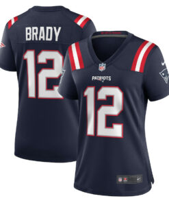 Tom Brady 12 New England Patriots Women Retired Game Jersey - Navy JS4897 nicesnker