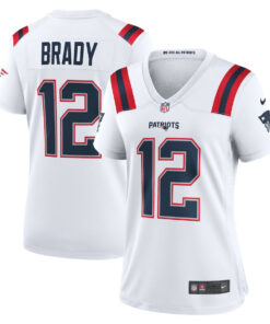 Tom Brady 12 New England Patriots Women Retired Game Jersey - White JS9543 nicesnker