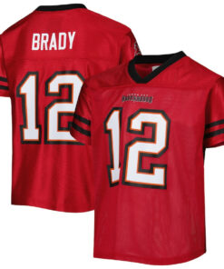 Tom Brady 12 Tampa Bay Buccaneers YOUTH Game Jersey - Red JS2802 nicesnker
