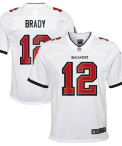 Tom Brady 12 Tampa Bay Buccaneers YOUTH Game Jersey - White JS9606 nicesnker