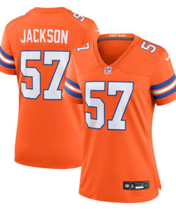 Tom Jackson 57 Denver Broncos Women's Mile High Collection 1977 Throwback Retired Player Game Jersey - Orange JS5181 nicesnker