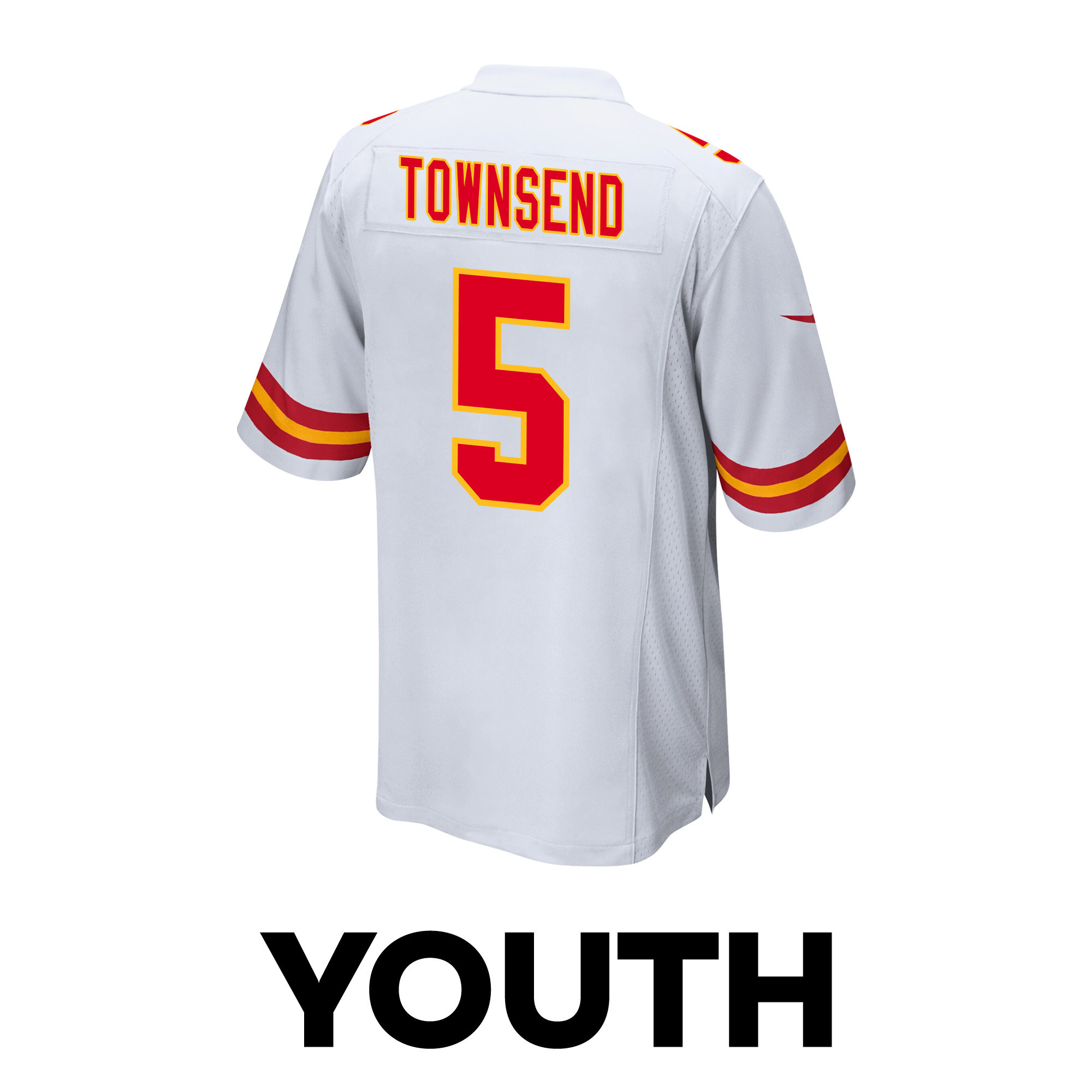 Tommy Townsend 5 Kansas City Chiefs Super Bowl LVIII Champions 4 Stars Patch Game YOUTH Jersey - White JS2708 nicesnker - Image 3