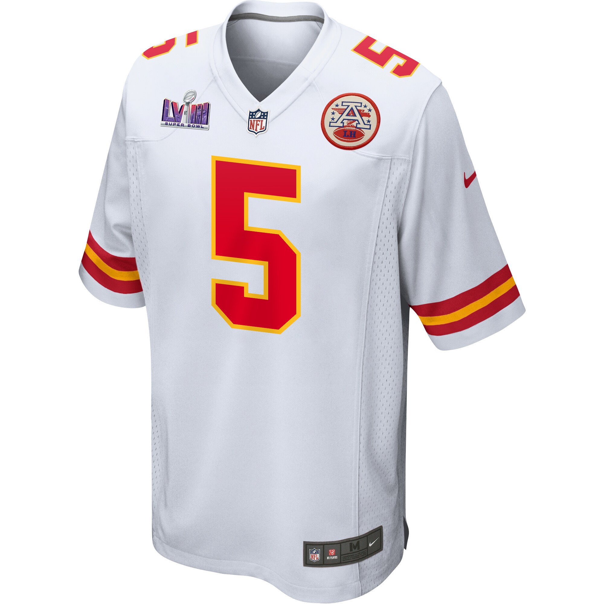 Tommy Townsend 5 Kansas City Chiefs Super Bowl LVIII Patch Game Men Jersey - White JS9478 nicesnker - Image 2
