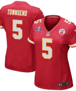 Tommy Townsend 5 Kansas City Chiefs Super Bowl LVIII Patch Game Women Jersey - Red JS5476 nicesnker