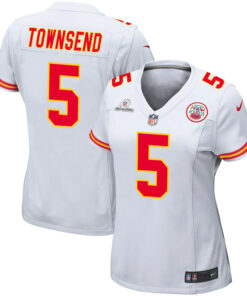 Tommy Townsend 5 Kansas City Chiefs Super Bowl LVIII Patch Game Women Jersey - White JS4439 nicesnker