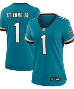 Travis Etienne Jr 1 Jacksonville Jaguars Women's Prowler Throwback Game Jersey - Teal JS5158 nicesnker