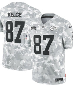Travis Kelce 87 Kansas City Chiefs 2024 Salute to Service Limited Men Jersey - Arctic Camo JS2870 nicesnker