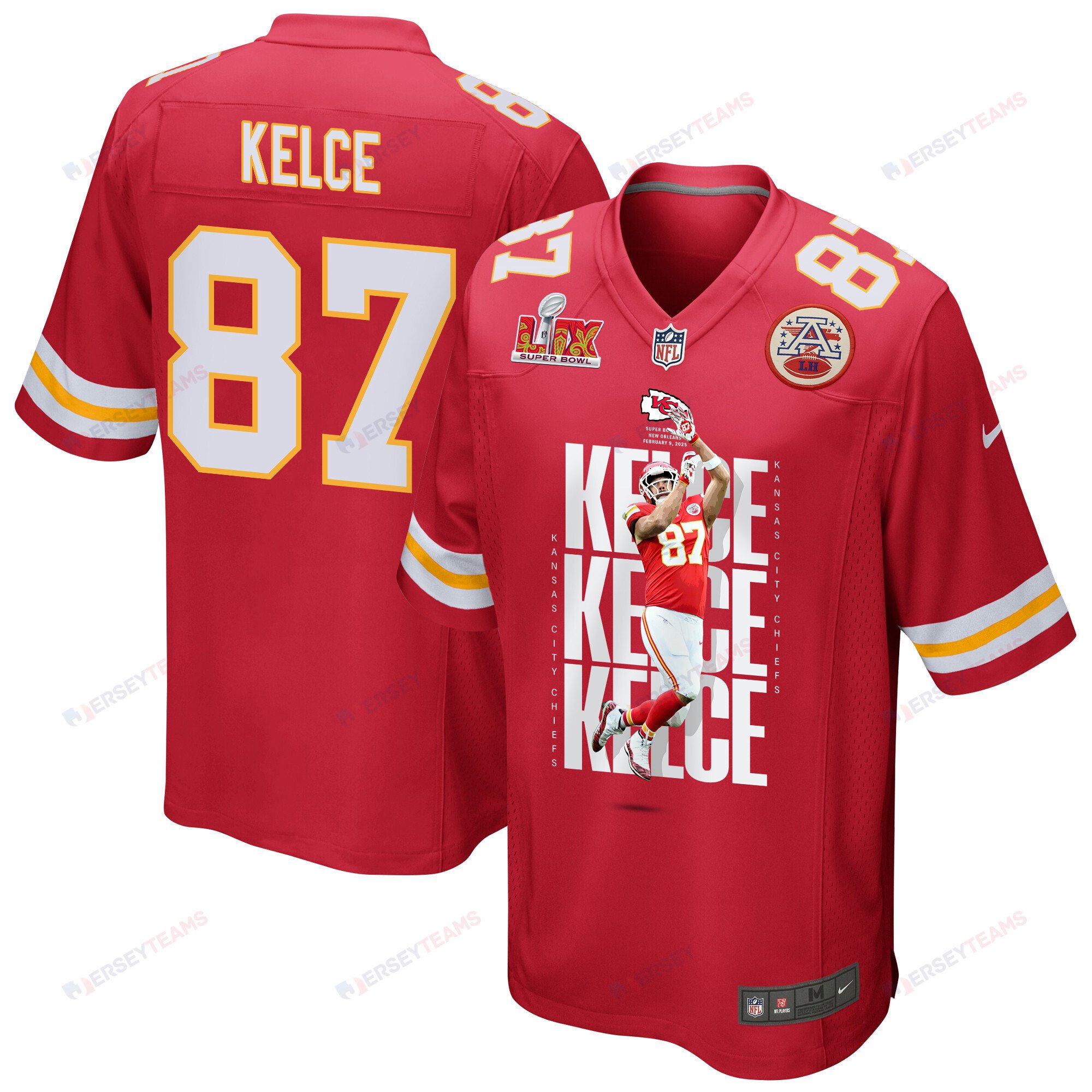 Travis Kelce 87 Kansas City Chiefs Oh Say Can You Kelce Game Men Jersey - Red JS3359 nicesnker