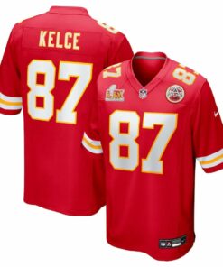 Travis Kelce 87 Kansas City Chiefs Super Bowl LIX Game Jersey - Red JS4415 nicesnker