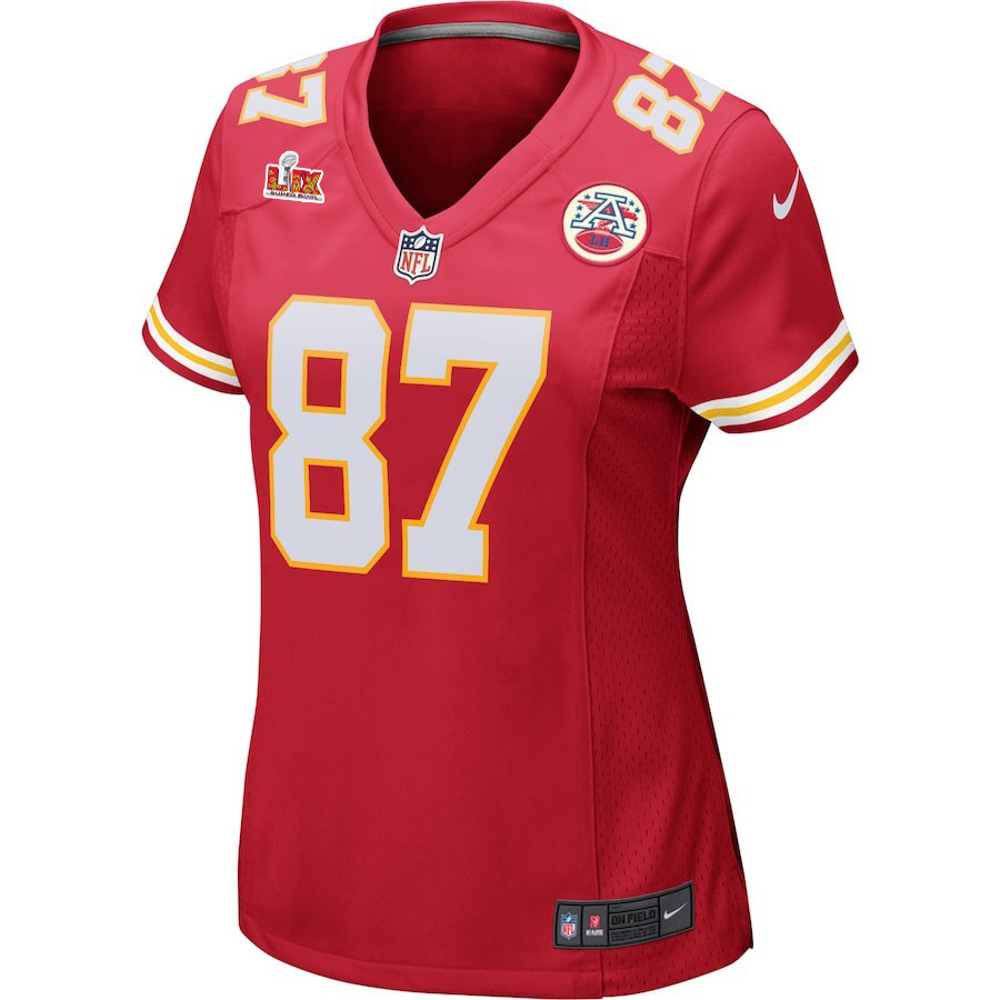 Travis Kelce #87 Kansas City Chiefs Super Bowl LIX Women's Jersey - Red JS6125 nicesnker - Image 2