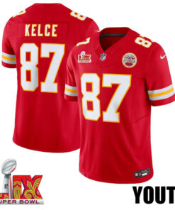 Travis Kelce #87 Kansas City Chiefs Super Bowl LIX YOUTH Jersey - Red JS1989 nicesnker