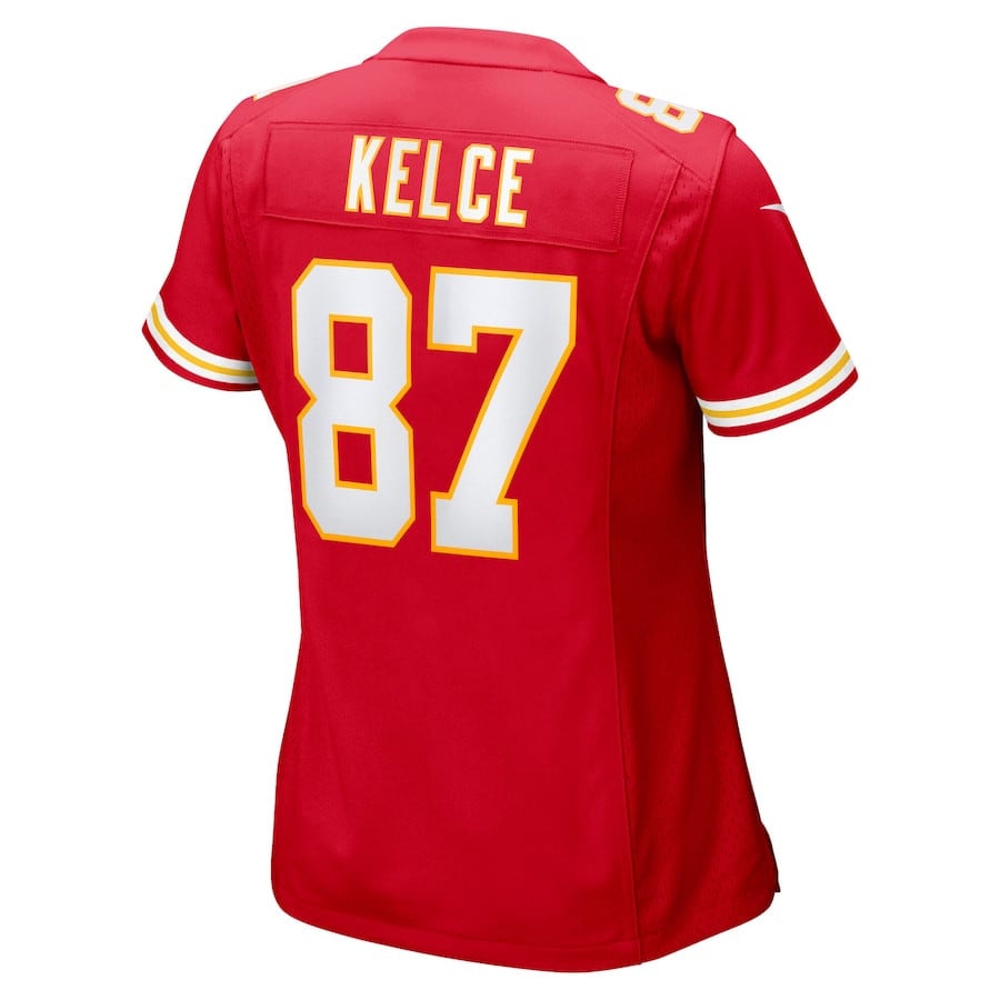 Travis Kelce 87 Kansas City Chiefs Women's Super Bowl LIX Game Jersey - Red JS9736 nicesnker - Image 3
