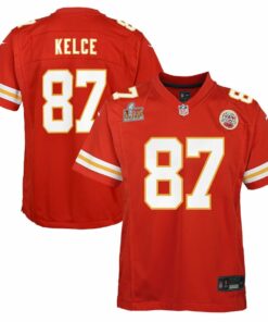 Travis Kelce 87 Kansas City Chiefs Youth Super Bowl LIX Game Player Jersey - Red JS9436 nicesnker