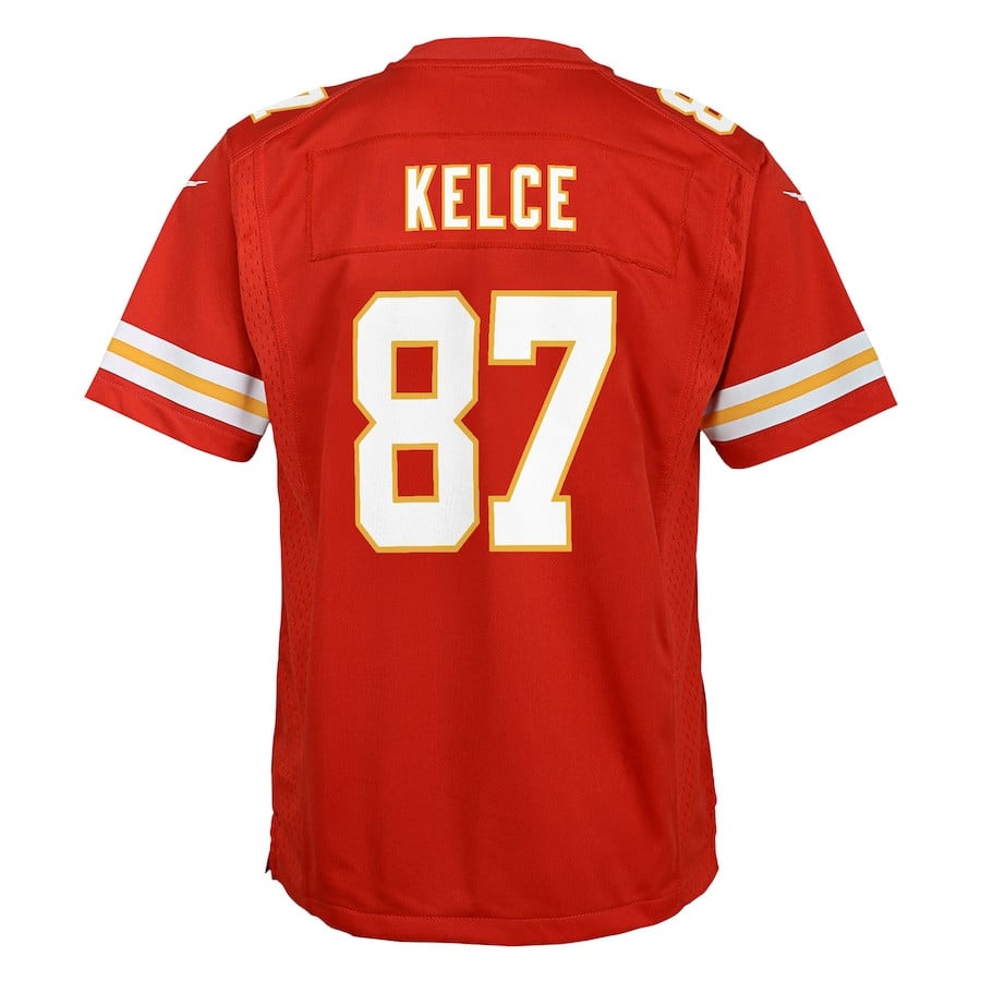 Travis Kelce 87 Kansas City Chiefs Youth Super Bowl LIX Game Player Jersey - Red JS9436 nicesnker - Image 3