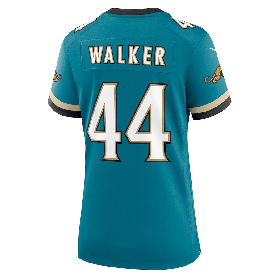 Travon Walker 44 Jacksonville Jaguars Women's Prowler Throwback Game Jersey - Teal JS1791 nicesnker - Image 3