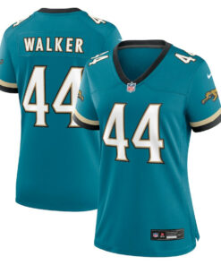 Travon Walker 44 Jacksonville Jaguars Women's Prowler Throwback Game Jersey - Teal JS1791 nicesnker