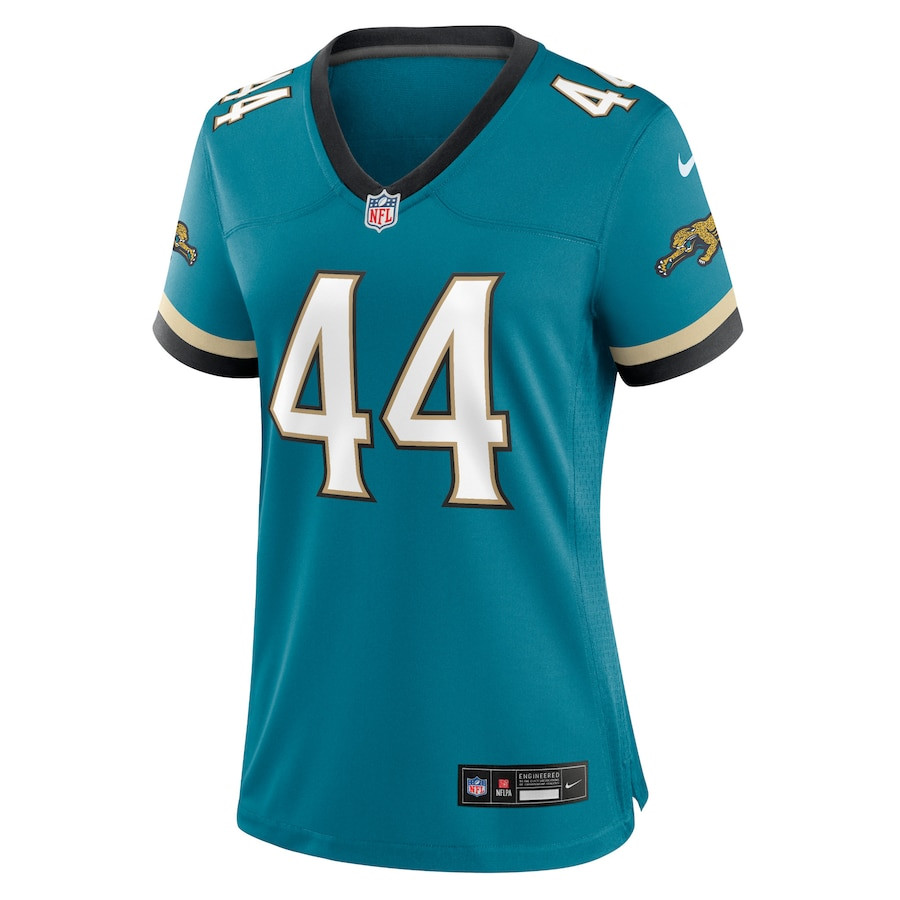 Travon Walker 44 Jacksonville Jaguars Women's Prowler Throwback Game Jersey - Teal JS1791 nicesnker - Image 2