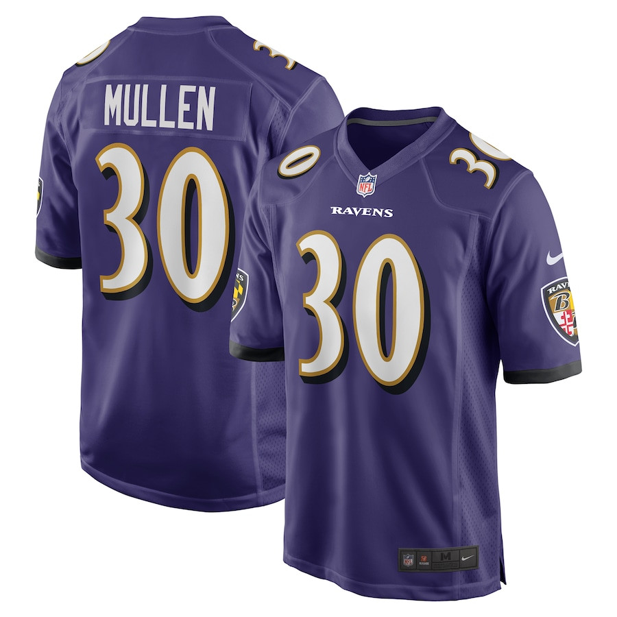 Trayvon Mullen 30 Baltimore Ravens Team Game Men Jersey - Purple JS3794 nicesnker