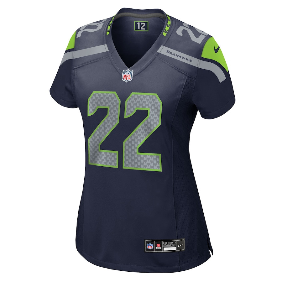 Tre Brown 22 Seattle Seahawks Women's Team Game Jersey - College Navy JS7703 nicesnker - Image 2