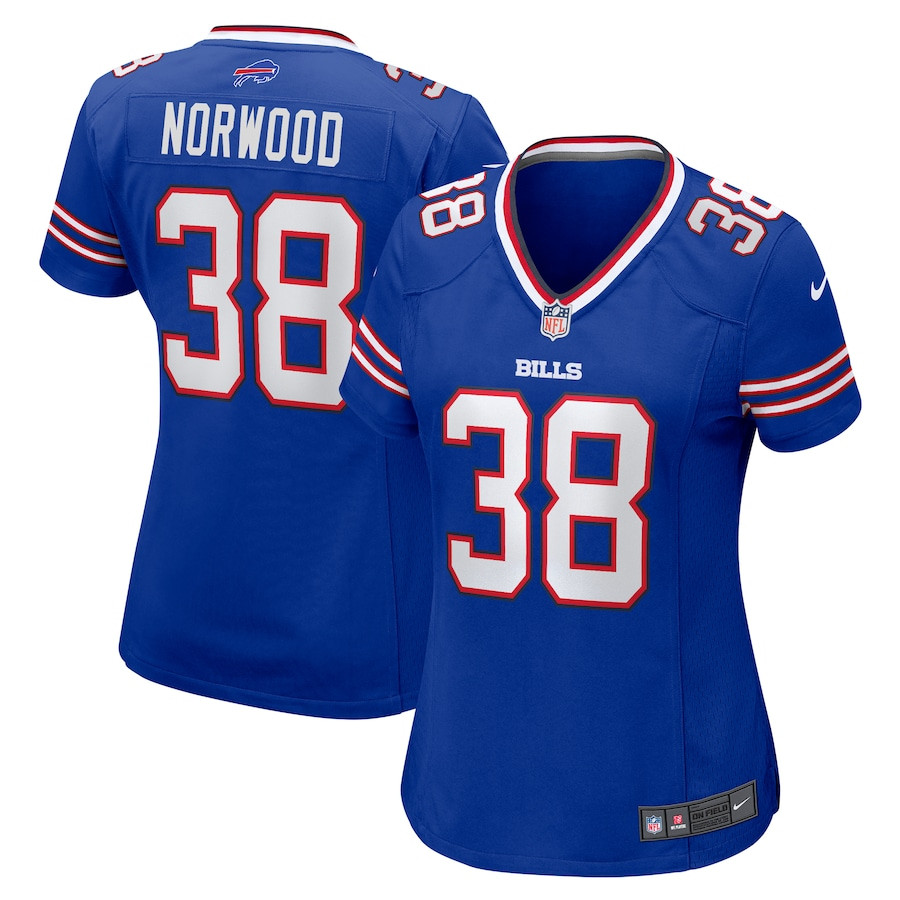 Tre Norwood 38 Buffalo Bills Game Women Jersey - Royal JS1210 nicesnker