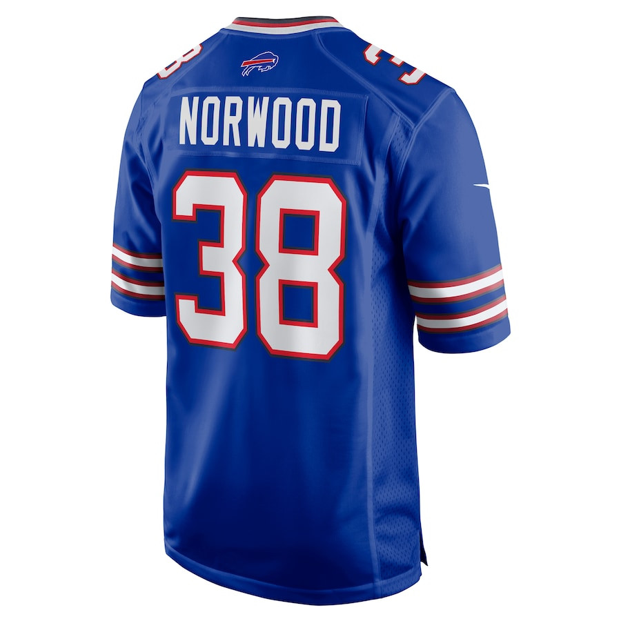 Tre Norwood 38 Buffalo Bills Team Game Jersey - Royal JS5170 nicesnker - Image 3