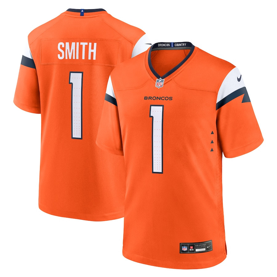 Tremon Smith 1 Denver Broncos Team Game Men Jersey - Orange JS9431 nicesnker