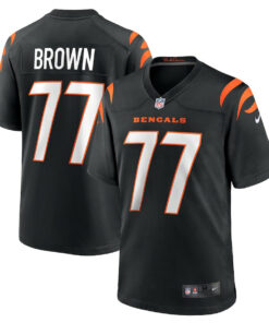 Trent Brown 77 Cincinnati Bengals Game Men Jersey - Black JS7218 nicesnker
