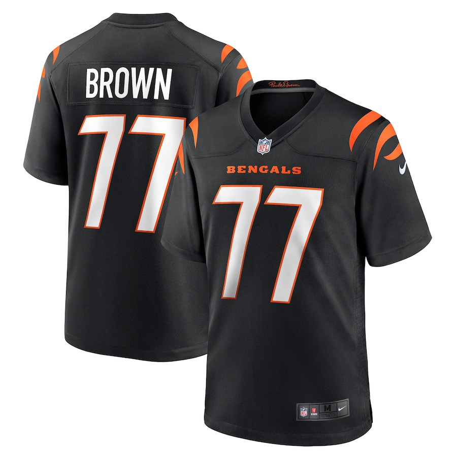 Trent Brown 77 Cincinnati Bengals Game Men Jersey - Black JS7218 nicesnker