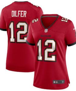 Trent Dilfer 12 Tampa Bay Buccaneers Women Game Retired Jersey - Red JS2506 nicesnker