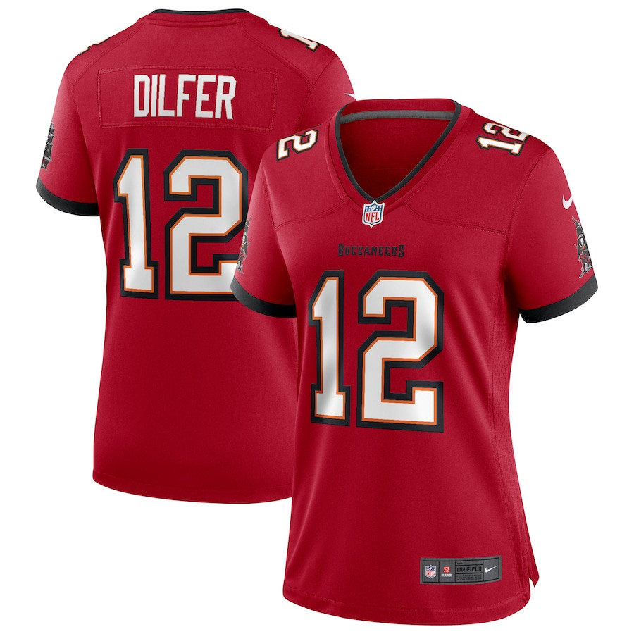 Trent Dilfer 12 Tampa Bay Buccaneers Women Game Retired Jersey - Red JS2506 nicesnker