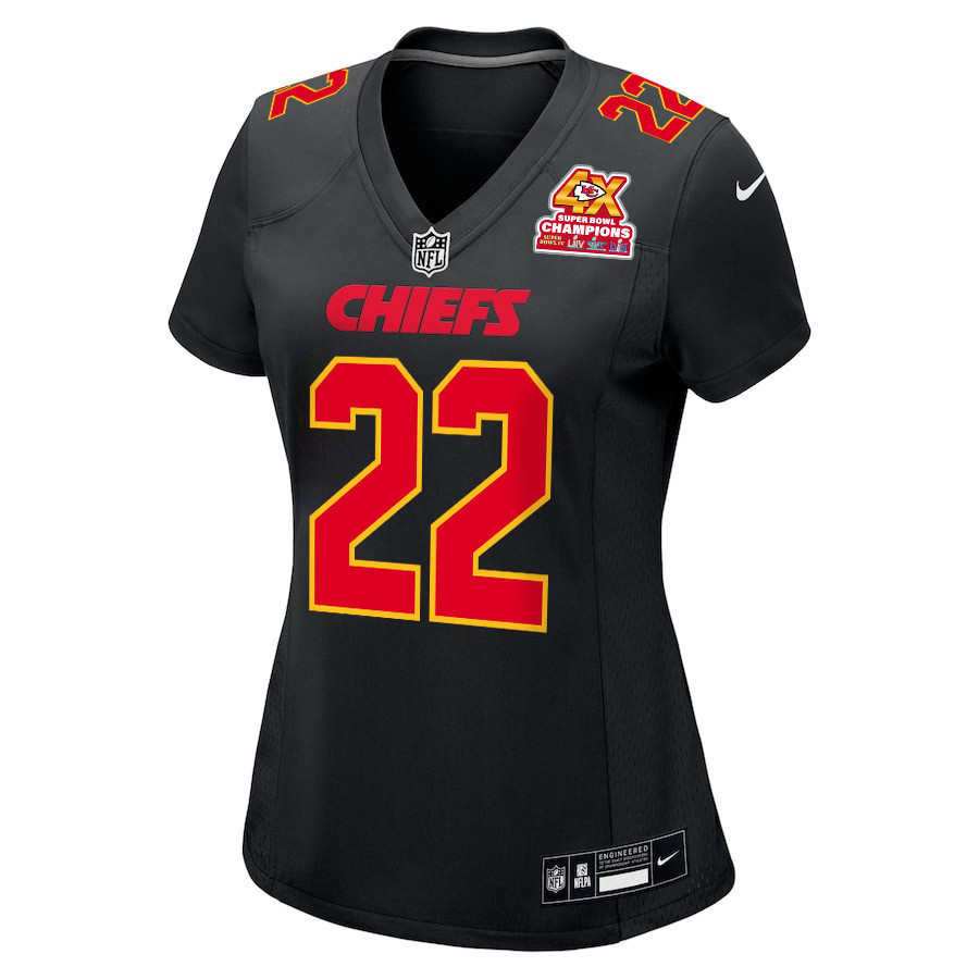 Trent McDuffie 22 Kansas City Chiefs Super Bowl LVIII Champions 4X Fashion Game Women Jersey - Carbon Black JS1180 nicesnker - Image 2