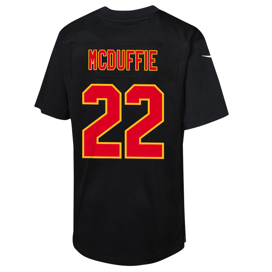 Trent McDuffie 22 Kansas City Chiefs Super Bowl LVIII Champions 4X Fashion Game YOUTH Jersey - Carbon Black JS4319 nicesnker - Image 3