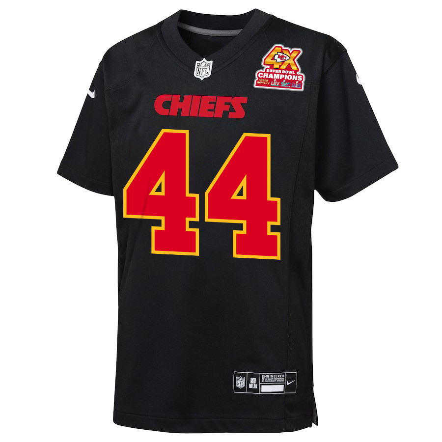 Trent McDuffie 22 Kansas City Chiefs Super Bowl LVIII Champions 4X Fashion Game YOUTH Jersey - Carbon Black JS4319 nicesnker - Image 2