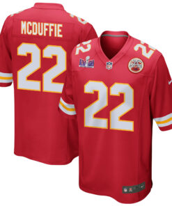 Trent McDuffie 22 Kansas City Chiefs Super Bowl LVIII Patch Game Men Jersey - Red JS3859 nicesnker