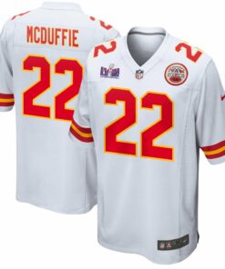 Trent McDuffie 22 Kansas City Chiefs Super Bowl LVIII Patch Game Men Jersey - White JS1936 nicesnker